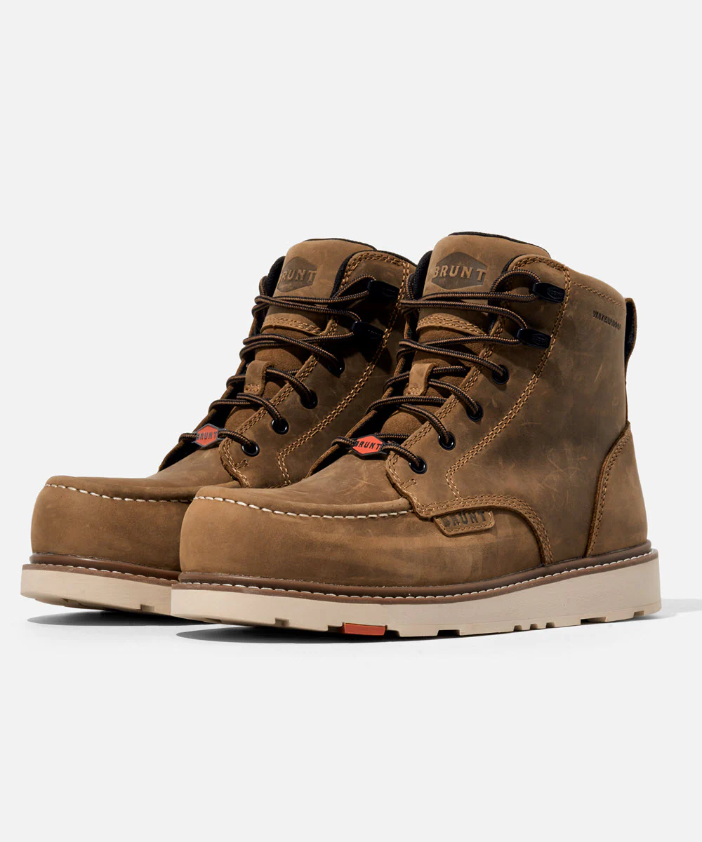BRUNT Marin Composite Toe Waterproof Work Boots - Brown - Image 2