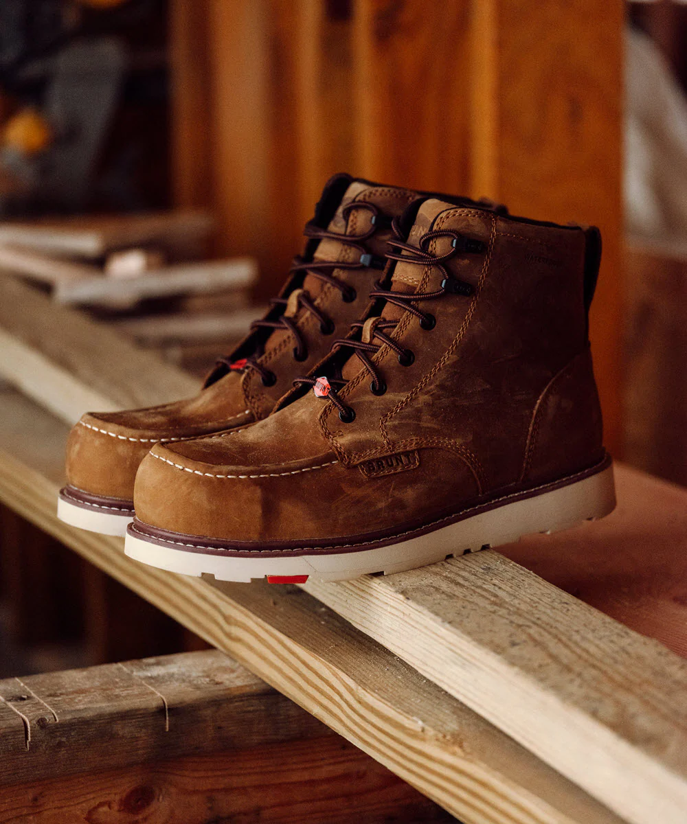BRUNT Marin Soft Toe Waterproof Work Boots - Brown - Image 4