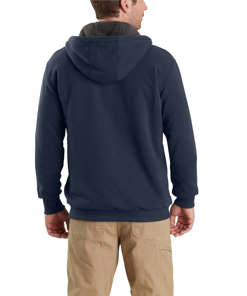 Carhartt Rain Defender Rockland Sherpa-Lined Full-Zip Hooded Sweatshirt - New Navy - Image 2