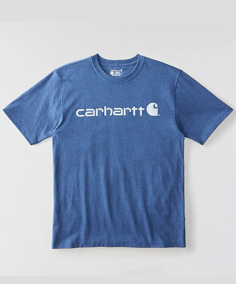 Carhartt K195 Signature Logo T-Shirt - Dark Tranquil Blue Heather - Image 2