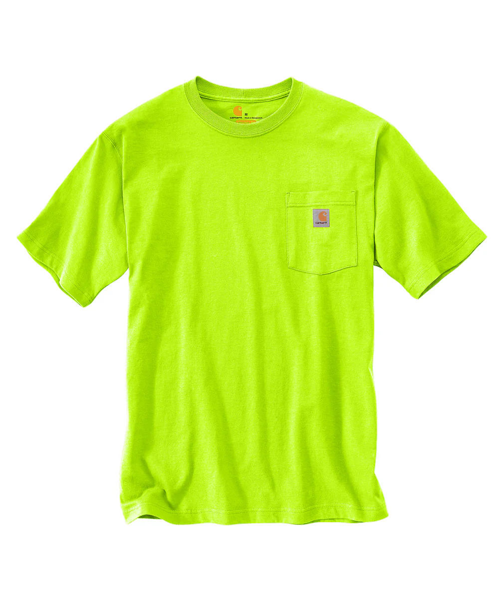 Carhartt K87 Workwear Pocket T-Shirt - Bright Lime - Image 2