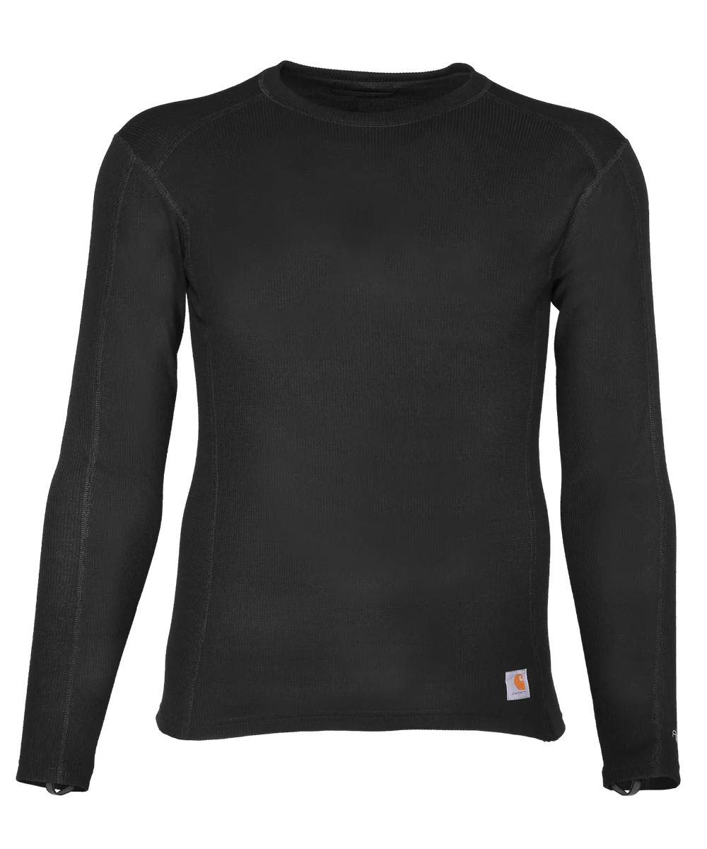 Carhartt Men's Force Midweight Waffle Base Layer Top - Black - Image 2