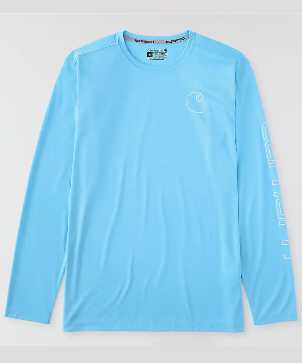 Carhartt Men's Force Sun Defender Long Sleeve T-shirt - Blue Gleam Heather - Image 2