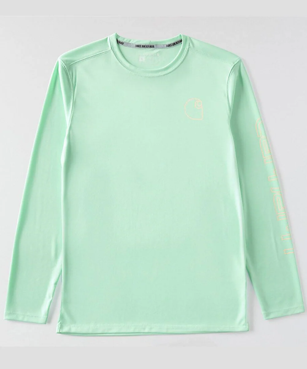 Carhartt Men's Force Sun Defender Long Sleeve T-shirt - Fresh Mint - Image 2