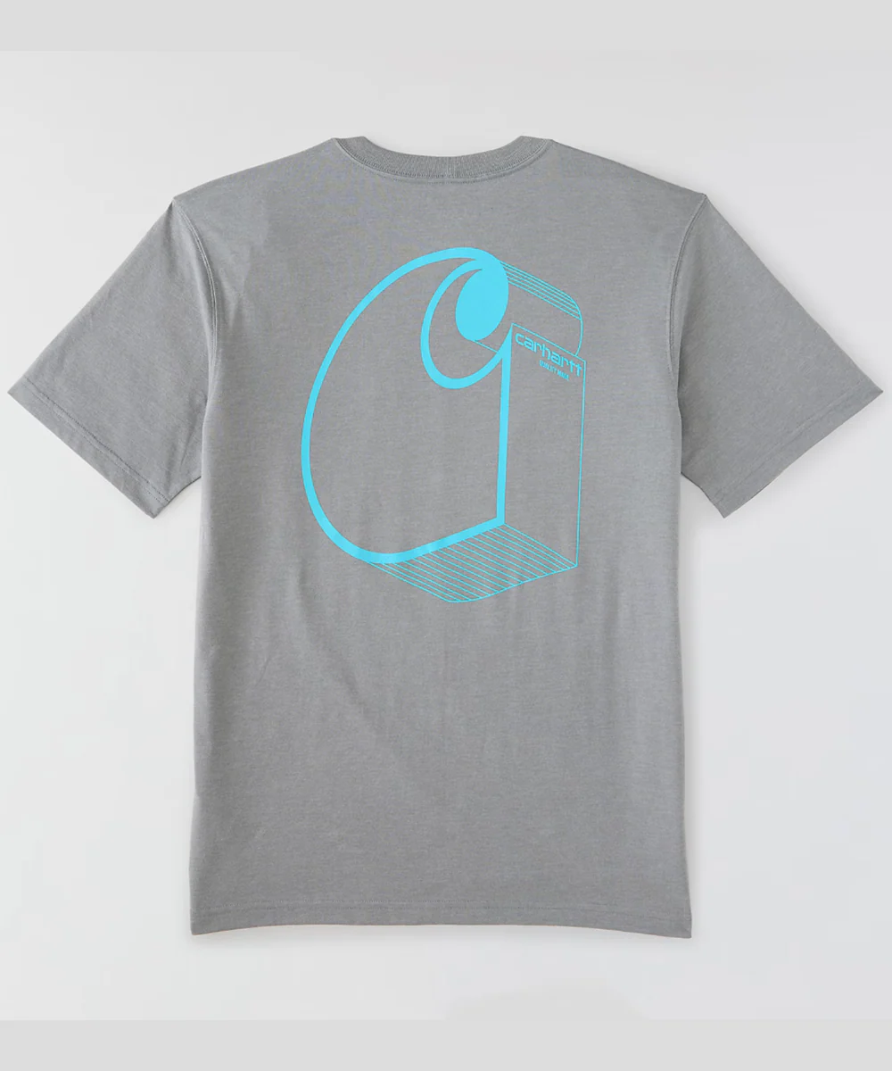 Carhartt Men's Irvine 3D Logo T-shirt - Weathered Ash Heather - Image 2
