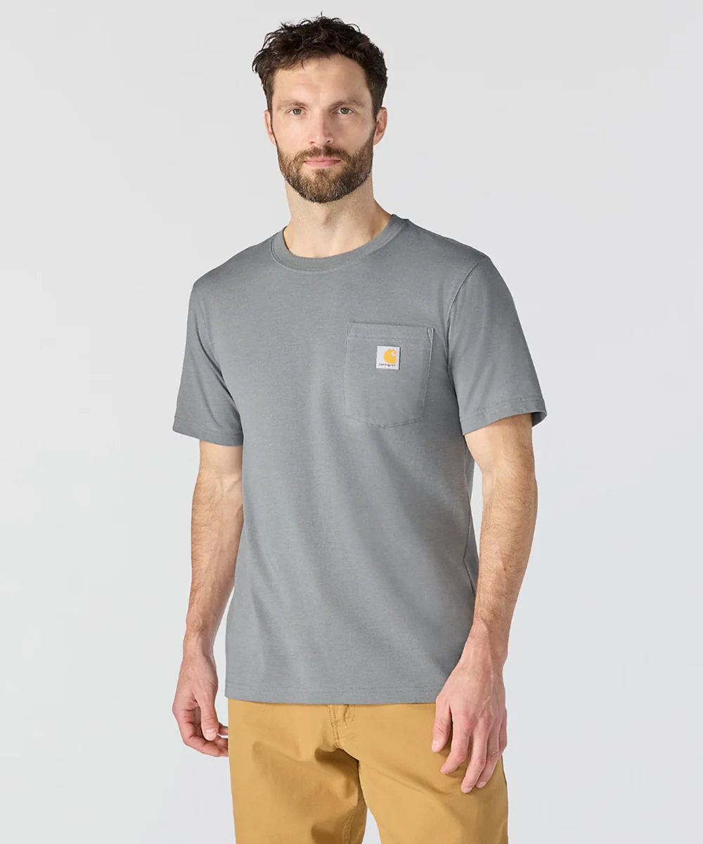 Carhartt Men's Irvine 3D Logo T-shirt - Weathered Ash Heather - Image 3