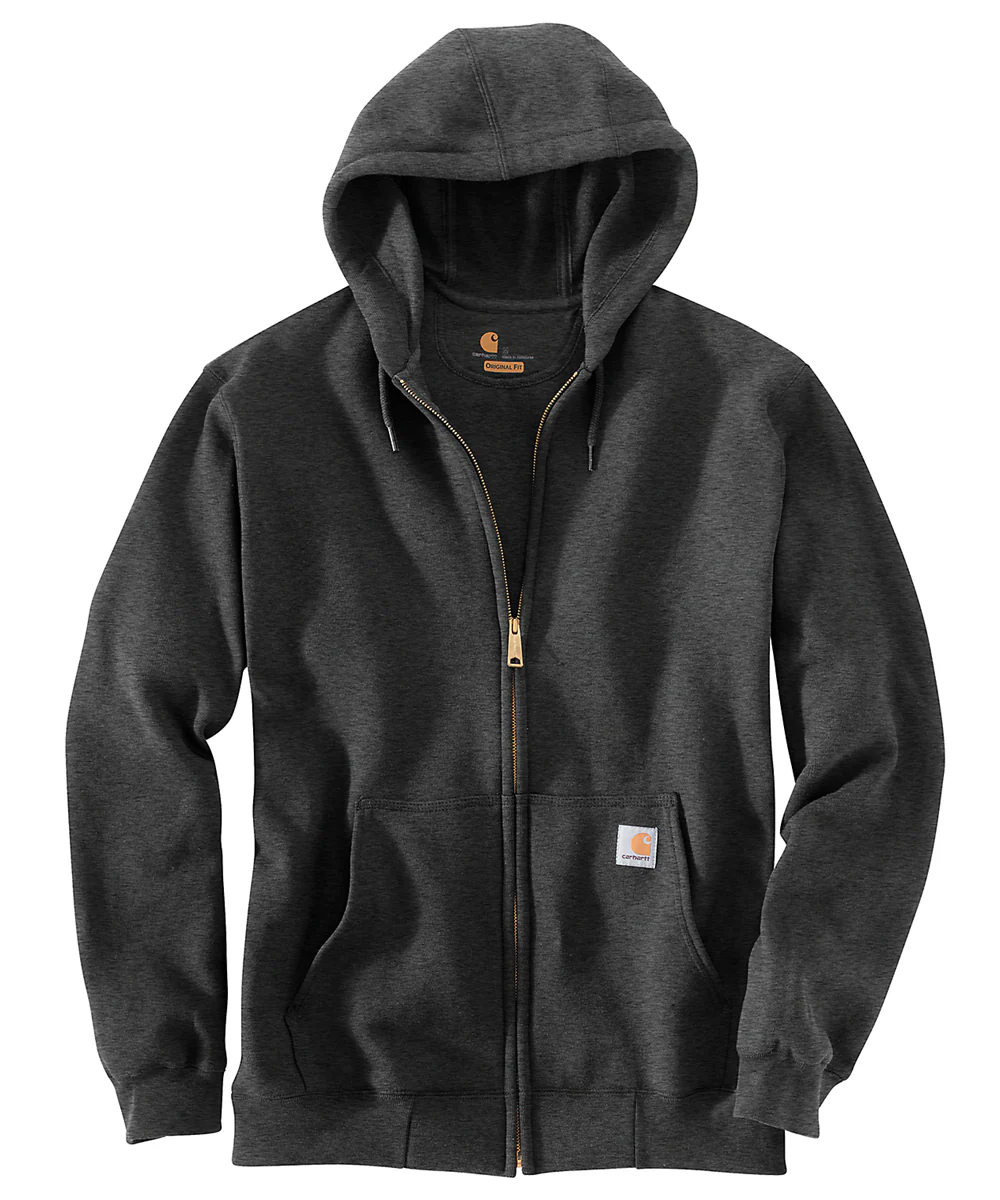 Carhartt Men's Midweight Full-Zip Hooded Sweatshirt - Carbon Heather - Image 2