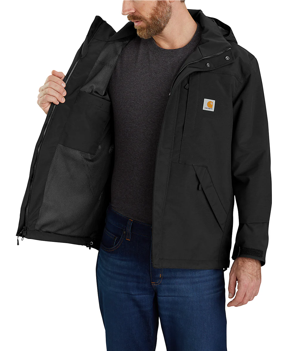 Carhartt Men's Waterproof Shoreline Jacket - Black - Image 3