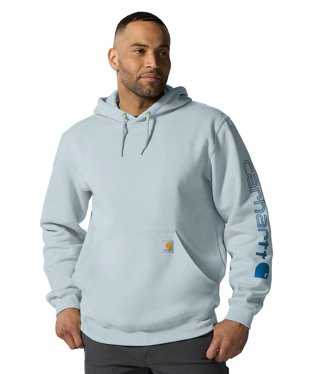 Carhartt Midweight Logo Hooded Sweatshirt - Early Fog
