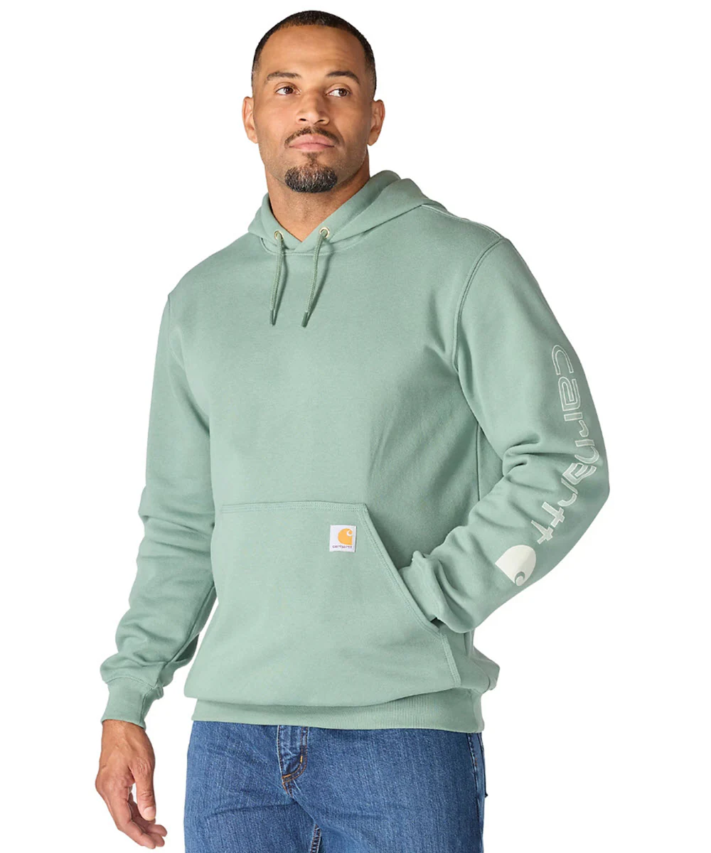 Carhartt Midweight Logo Hooded Sweatshirt - Green Slate