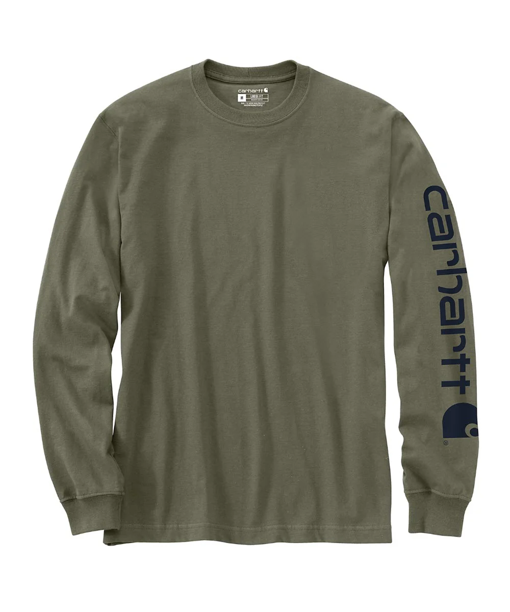 Carhartt Signature Sleeve Logo Long-Sleeve T-Shirt - Dark Olive - Image 2