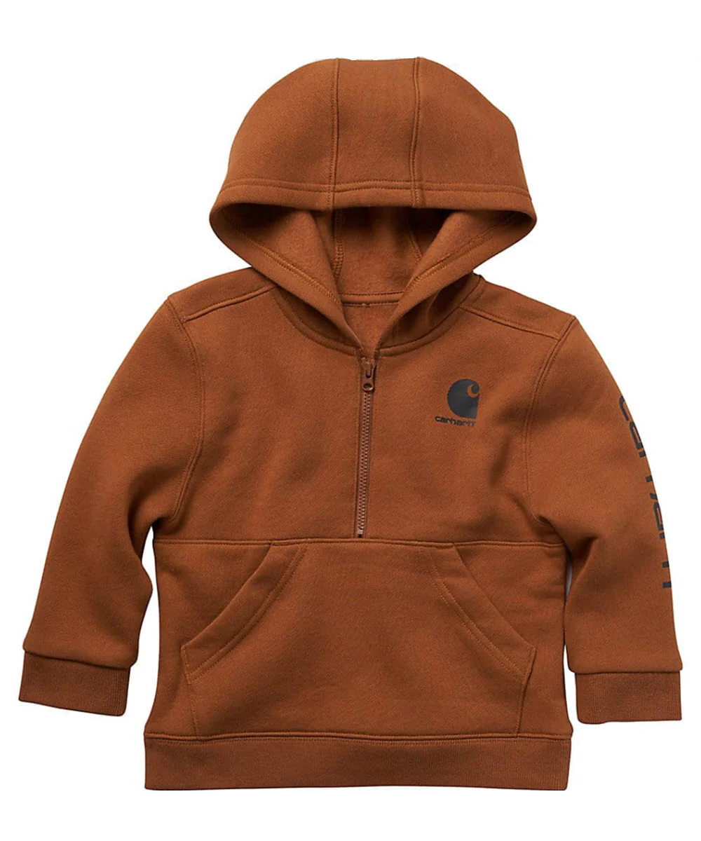 Carhartt Toddler Half-Zip Hoodie - Carhartt Brown
