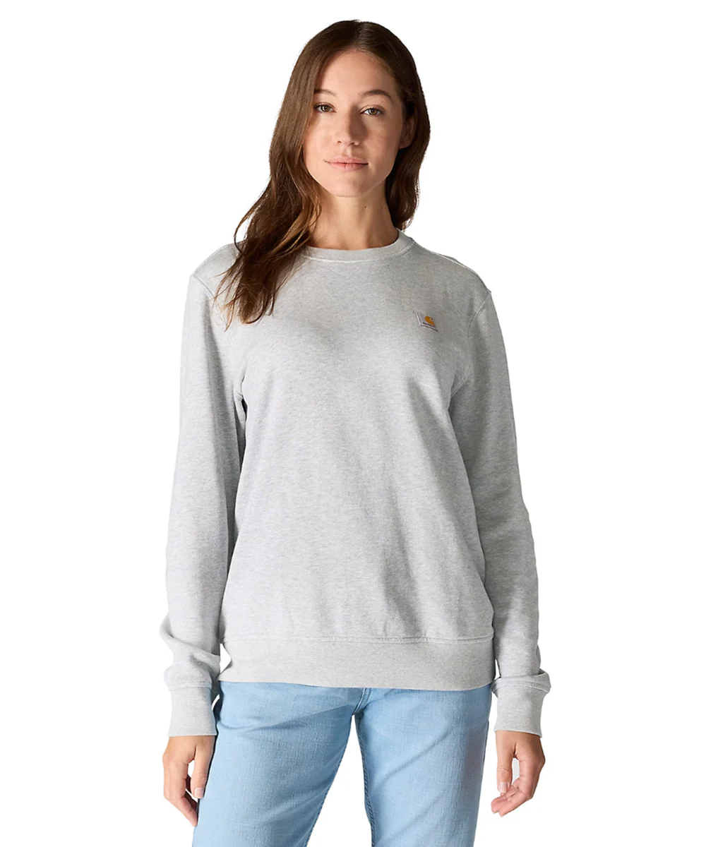 Carhartt Women's Midweight Tencel Crew Neck Sweatshirt - Heather Grey