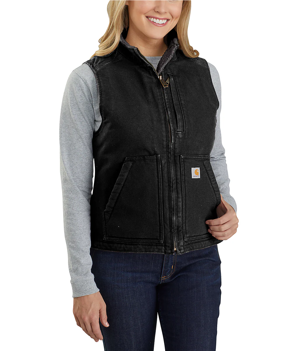 Carhartt Women's Sherpa-Lined Mock Neck Vest - Black