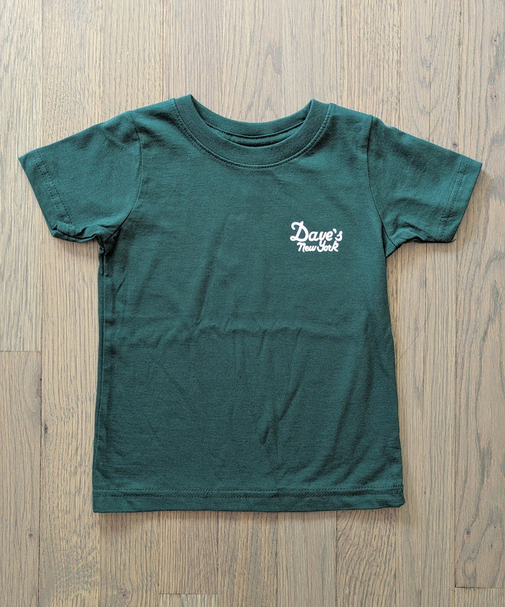 Dave's New York Kids Vintage Logo Short Sleeve T-Shirt - Forest Green - Image 2
