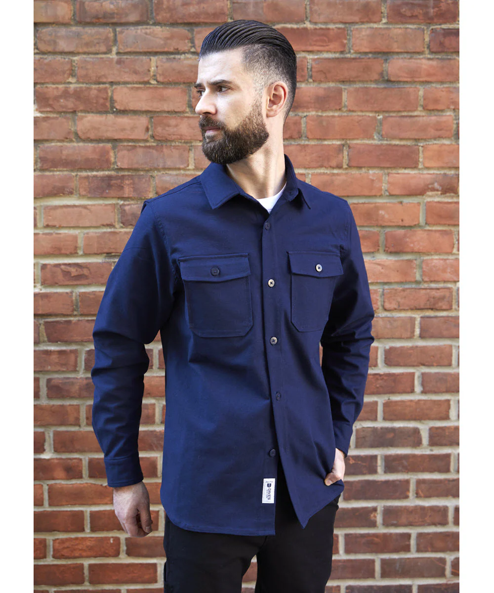 Dave's New York Everyday Canvas Long Sleeve Shirt - Olive - Image 3