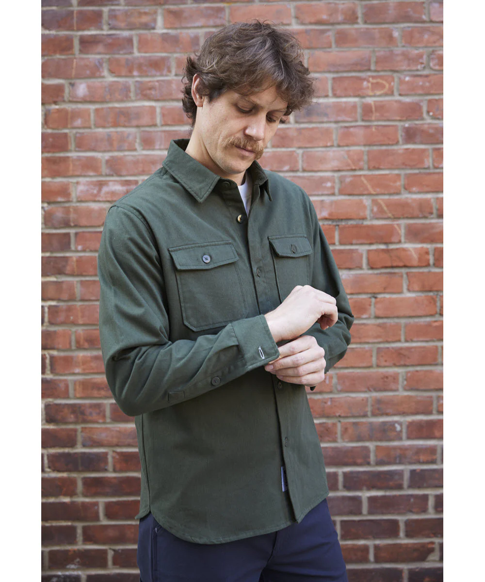 Dave's New York Everyday Flannel Long Sleeve Shirt - Olive - Image 4