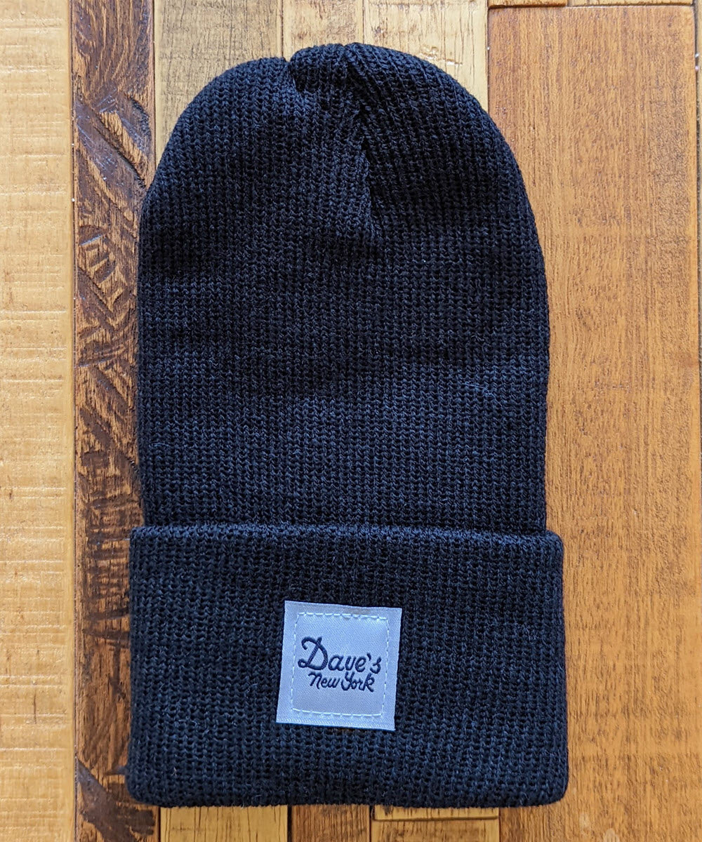 Dave's New York Kids' & Toddler Vintage Logo Beanie - Black - Image 2