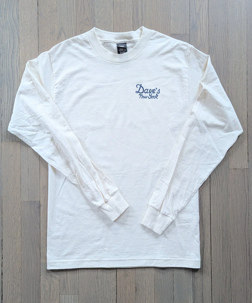 Dave's New York Vintage Logo Long Sleeve T-shirt - Natural