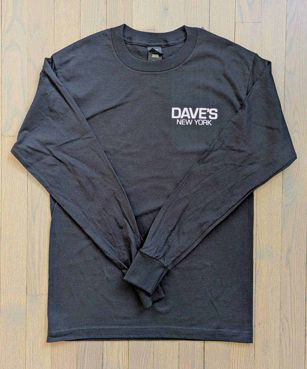 Dave's New York Work Logo Long Sleeve T-shirt - Black