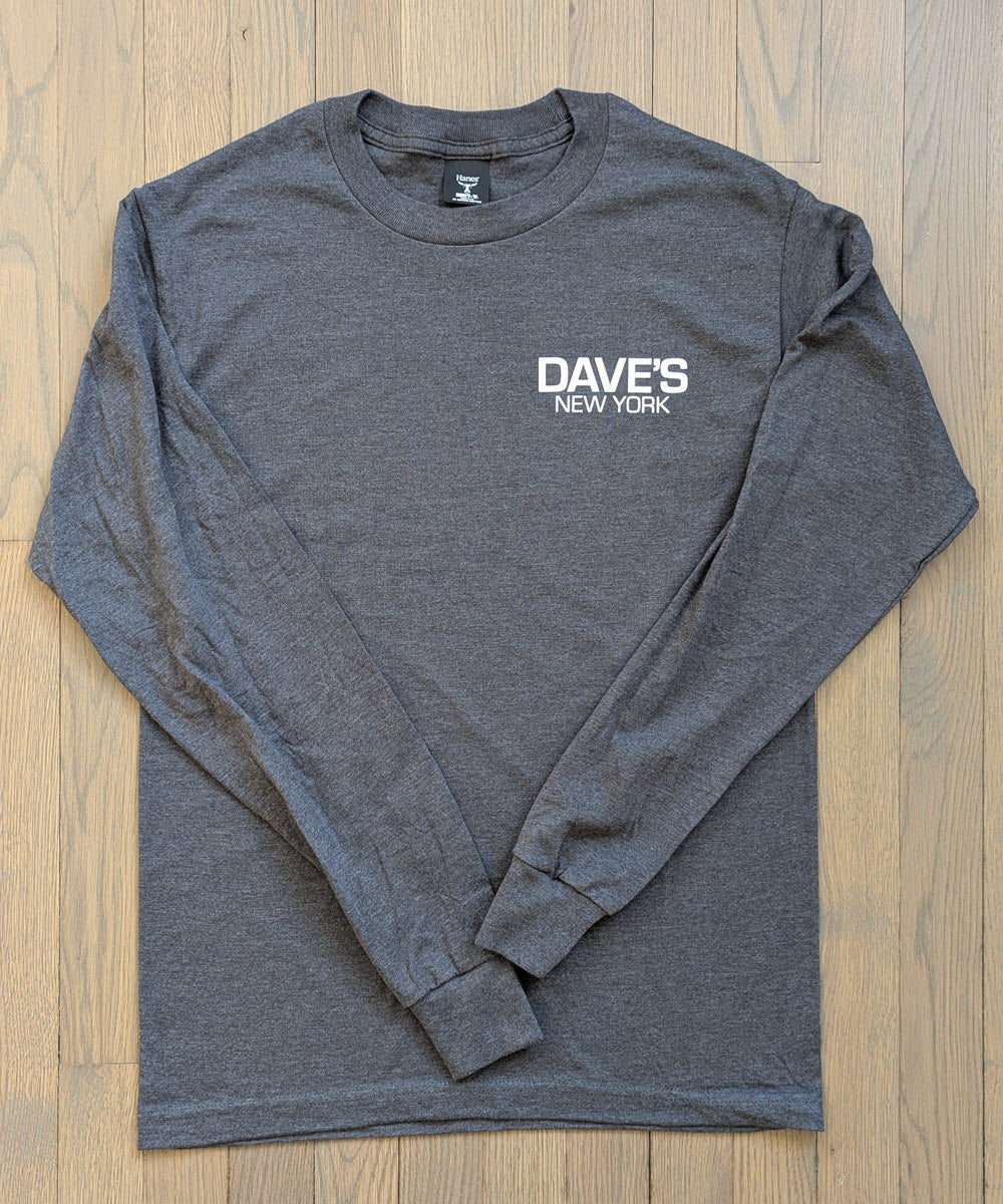 Dave's New York Work Logo Long Sleeve T-shirt - Charcoal Heather