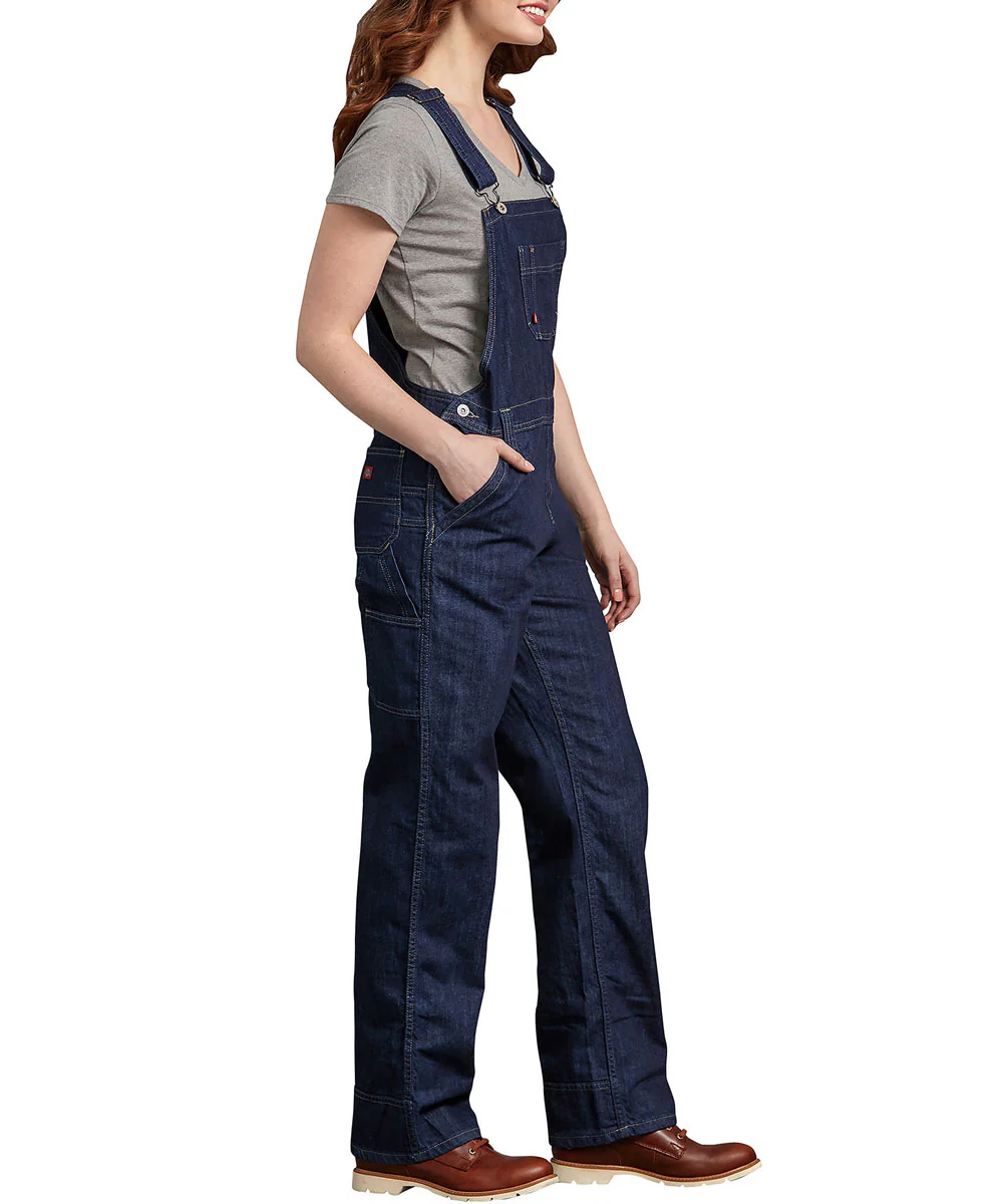 Dickies Women's Relaxed Fit Bib Overalls - Dark Indigo Blue - Image 2