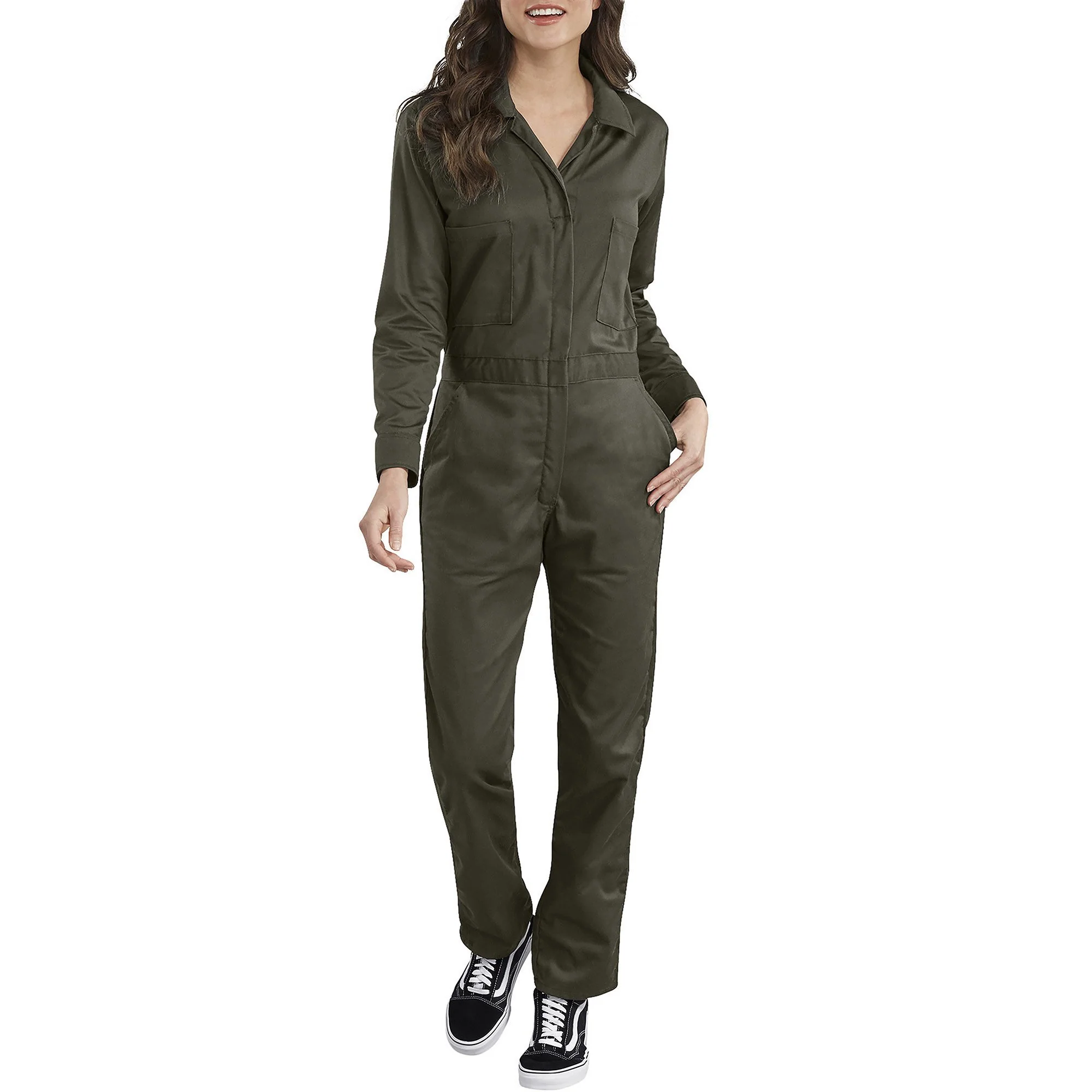 Dickies Women's Long Sleeve Cotton Coveralls - Moss