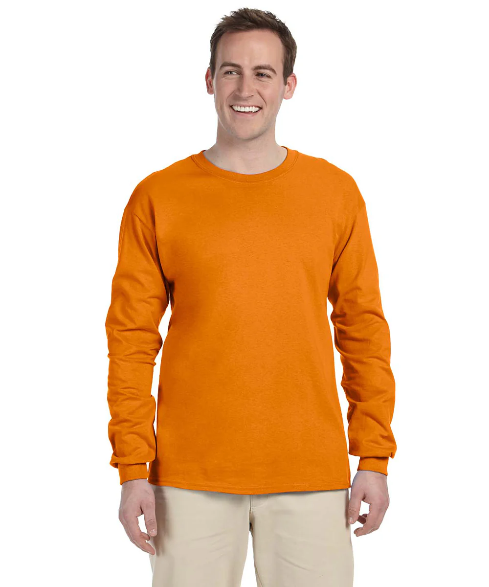 Gildan Long Sleeve Ultra Cotton T-Shirt - Safety Orange