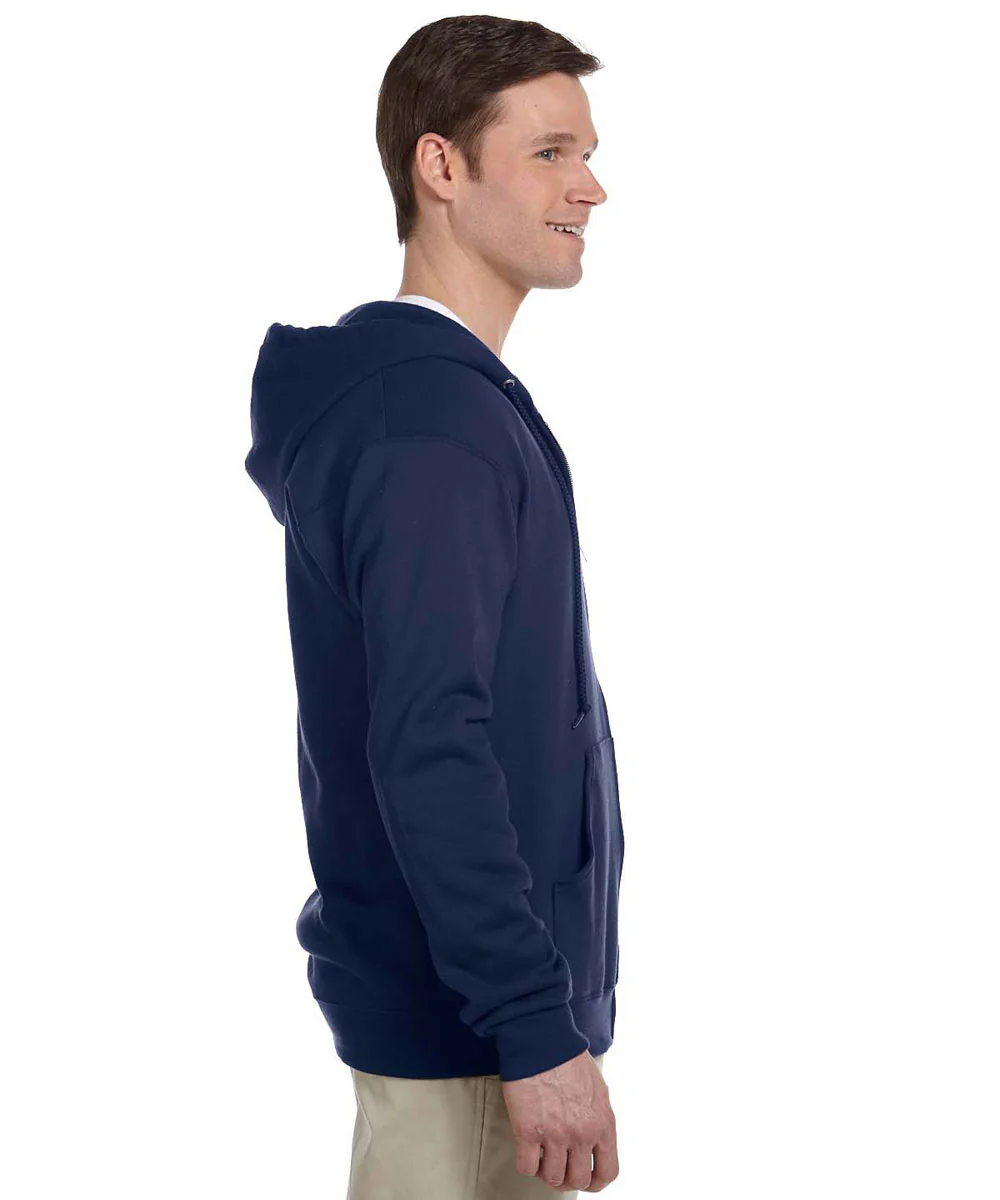 Jerzees NuBlend Fleece Full-Zip Hooded Sweatshirt - Navy - Image 3