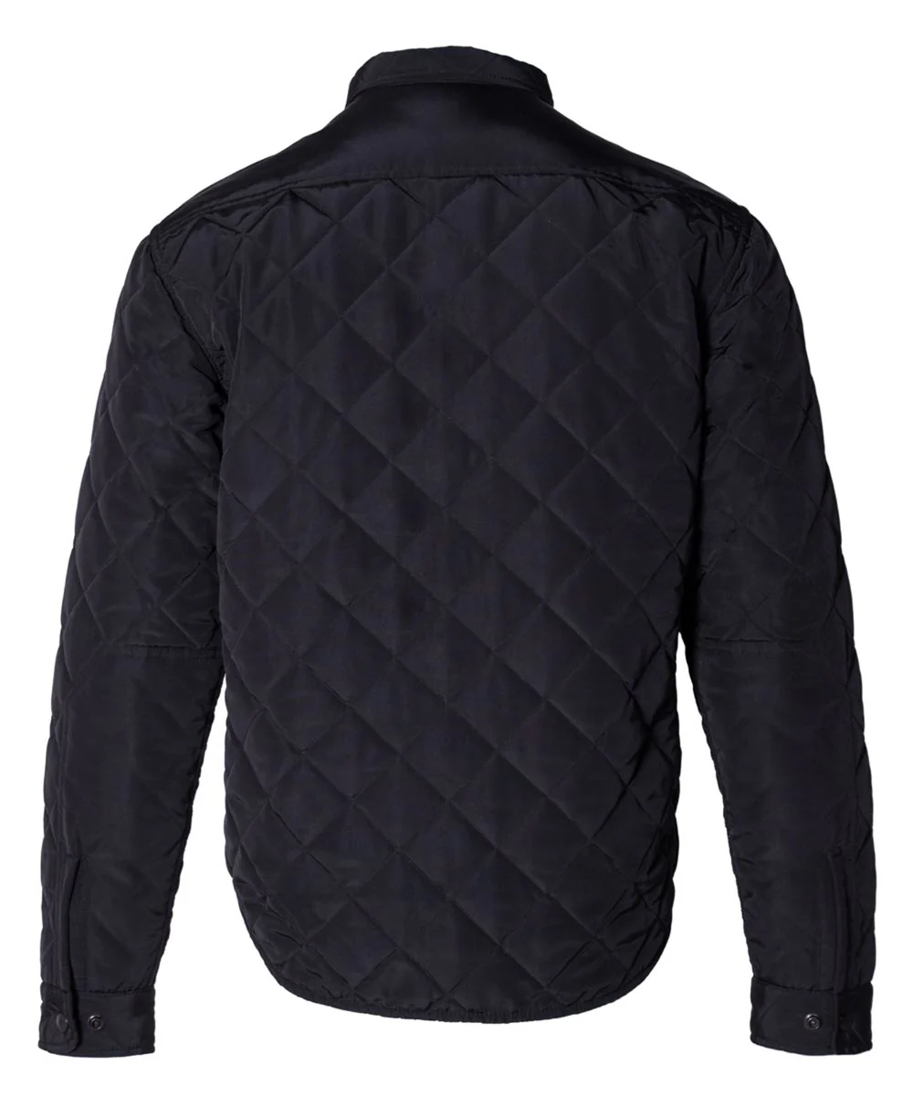 Schott NYC Down-filled Quilted Shirt Jacket - Black - Image 3