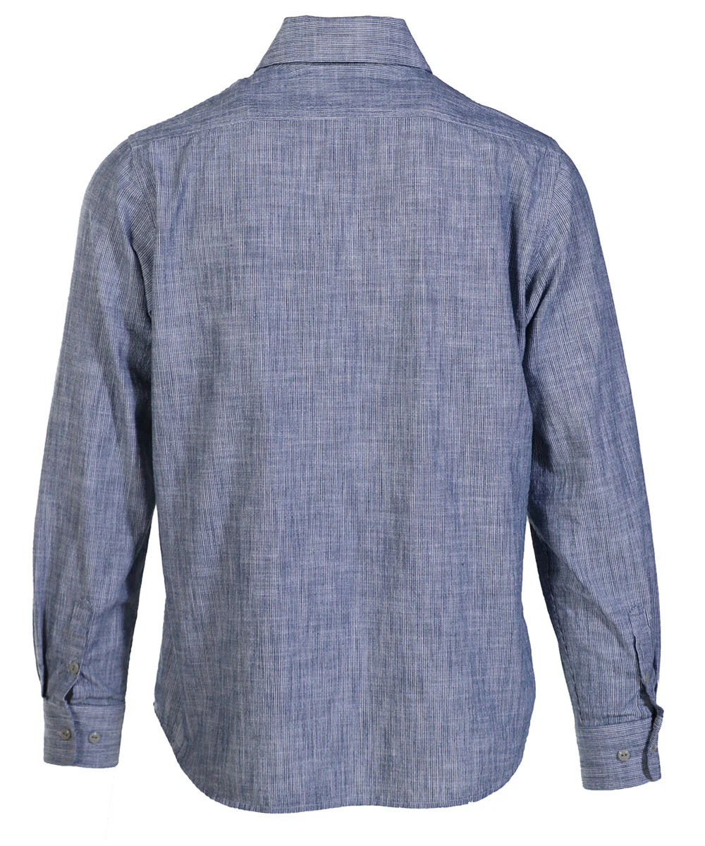 Schott NYC Men's Long Sleeve Denim Shirt - Ticking Stripe - Image 2