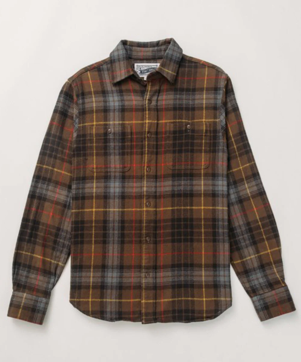 Schott NYC Men's Plaid Flannel Shirt - Moss